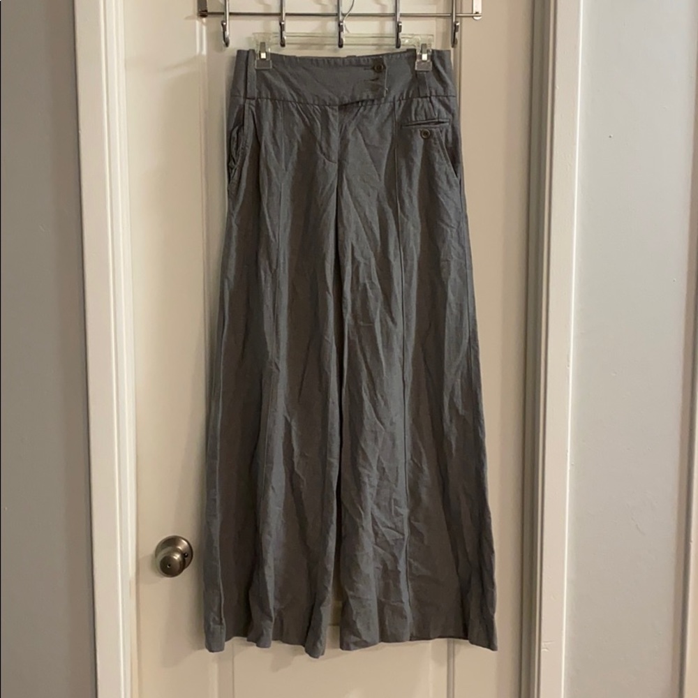 BCBG grey wide leg slacks